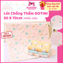 Miếng lót chống thấm cho bé sơ sinh 4 lớp 50 x 70cm Dotini tấm lót chống thấm nước tiểu cho em bé