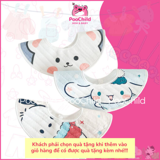 Yếm cho bé sơ sinh yếm tròn yếm ăn dặm cho bé chống thấm yếm tròn xoay 360 độ yếm dãi yếm xô yếm cổ - Hình ảnh 4