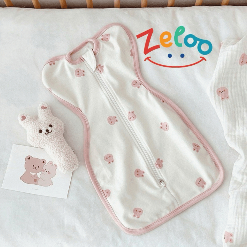 Nhộng chũn cho bé sơ sinh Zeloo chất Petit quấn chũn cho bé ngủ ngon cao cấp mềm mại chống giật mình - Hình ảnh 7