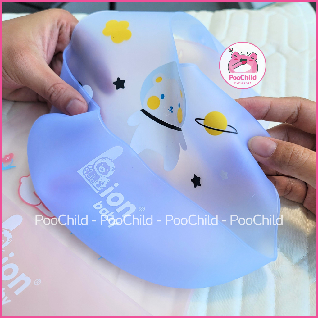 Yếm ăn dặm cho bé silicone có máng, yếm máng ăn dặm dẻo chống thấm nước siêu nhẹ dễ vệ sinh - Hình ảnh 7