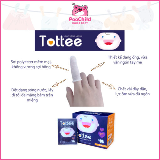 Gạc rơ lưỡi TOTTEE hộp 30 gói - Làm sạch và ngăn ngừa các vấn đề răng miệng cho bé sơ sinh - Hình ảnh 6