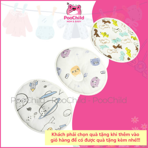 Gối lõm chống bẹp đầu cho bé sơ sinh PooChild dạng tròn, thấm mồ hôi, ngủ ngon, dễ giặt, thoáng khí - Hình ảnh 5