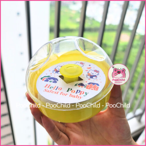 Hộp đựng phấn rôm cho bé kèm bông chậm phấn, hộp bông phấn em bé - Hình ảnh 6