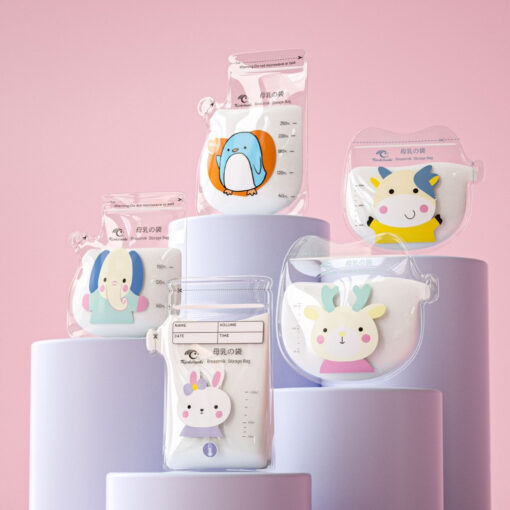 Túi trữ sữa Kichilachi có vòi cảm biến nhiệt độ 100ml/120ml/150ml/180ml/250ml túi đựng sữa mẹ để ngăn đông khoá zip - Hình ảnh 3