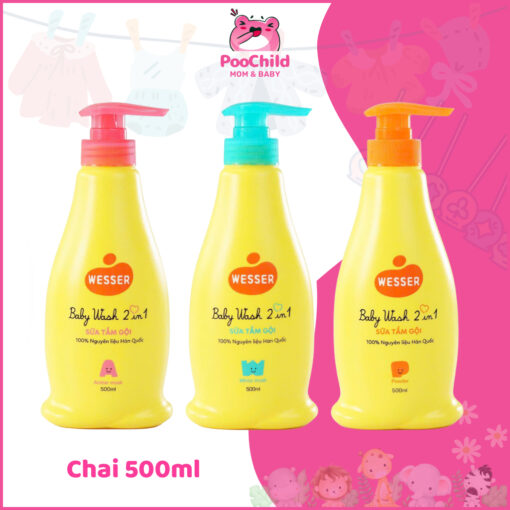 Sữa tắm gội Wesser 2 in 1 500ml 200ml cho bé thành phần thiên nhiên an toàn cho em bé - Hình ảnh 7