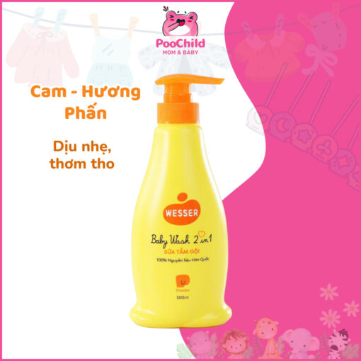 Sữa tắm gội Wesser 2 in 1 500ml 200ml cho bé thành phần thiên nhiên an toàn cho em bé - Hình ảnh 4