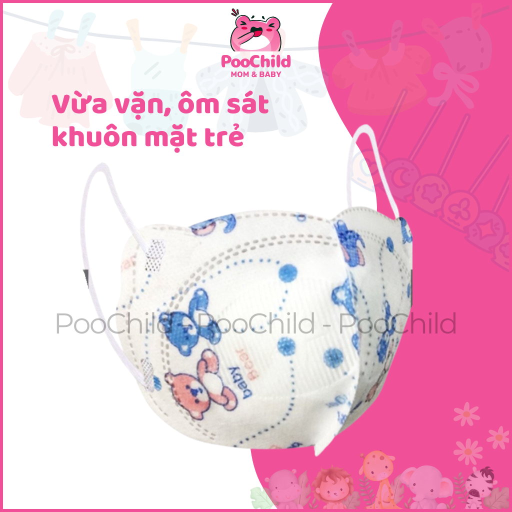 Khẩu Trang Y Tế Cho Bé Famapro Gấu Du Du Kháng Khuẩn, Thoáng Khí, Túi 10 Cái, Dành Cho Trẻ 2-4 Tuổi - Hình ảnh 6