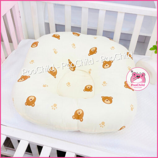 Gối Chống Trào Ngược Cho Bé Vải Muslin Góc 30 Độ Đệm Ngủ Đa Năng Êm Ái PooChild - Hình ảnh 4