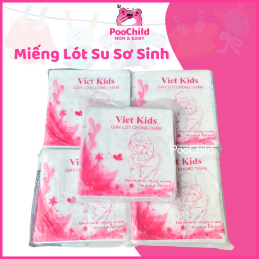 Miếng lót phân su sơ sinh gói 200g gồm 4 lớp, tấm lót phân xu cho bé sơ sinh Viet Kids